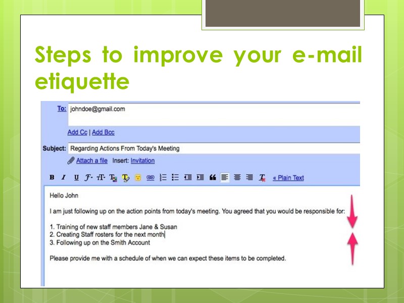 Steps to improve your e-mail etiquette